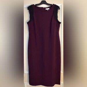 Calvin Klein Sleeveless Burgundy/Maroon Dress